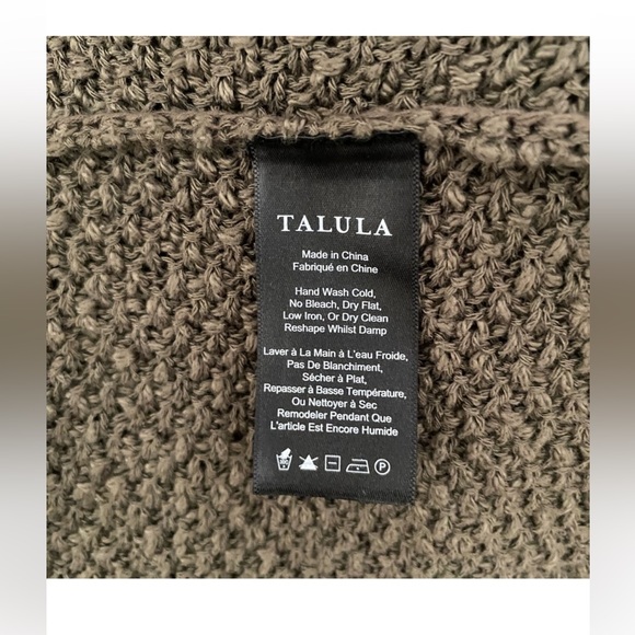 ARITZIA Talula Dark Olive Green Textured Knit Open Cardigan, Size Medium - Picture 2 of 8